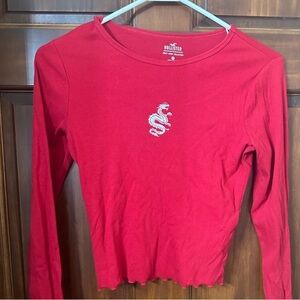Hollister Red Crop Top with Dragon Design